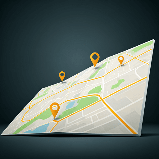 High-quality realistic map visualization with location pins and tracking interface